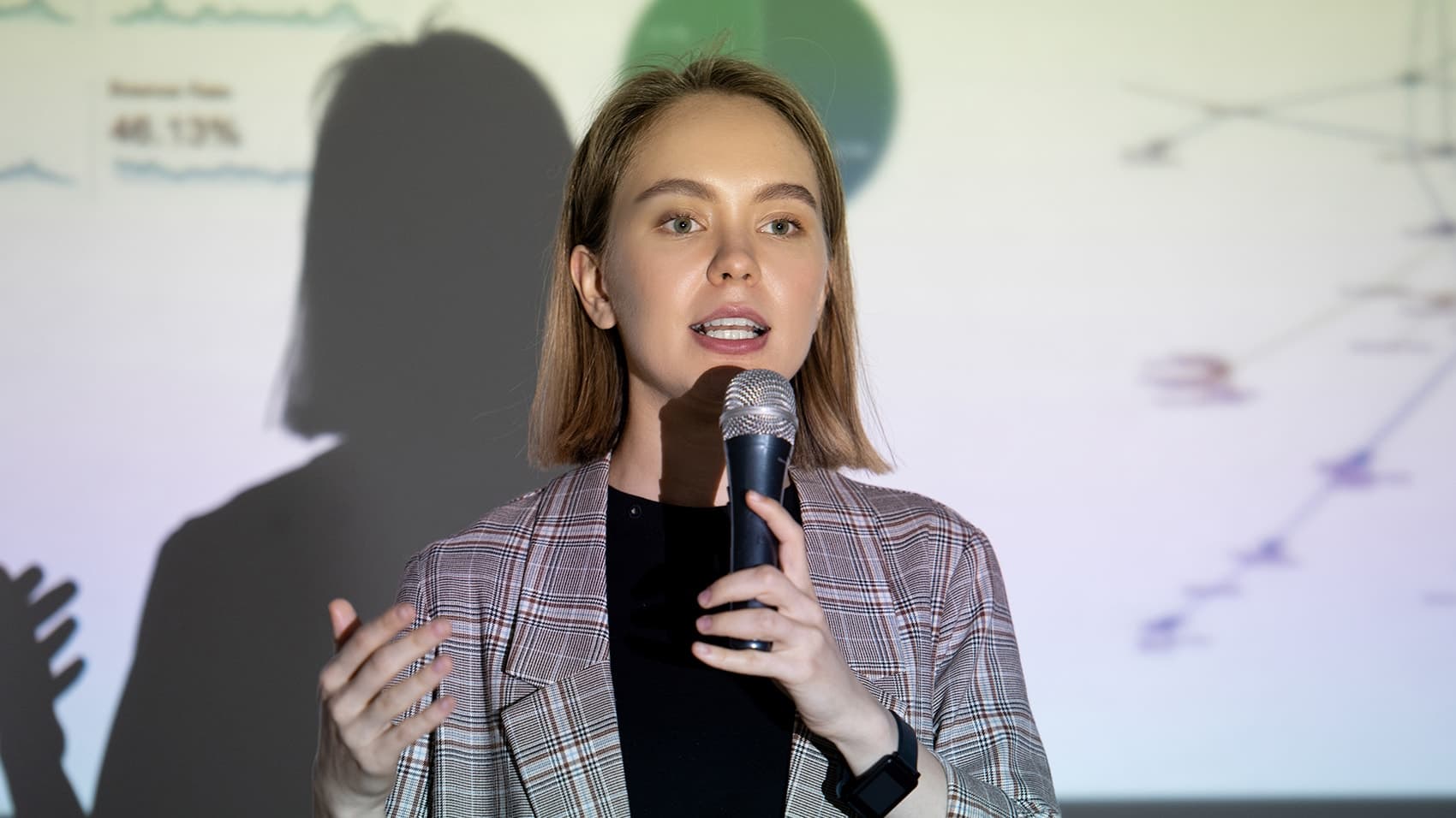 Girl with microphone
