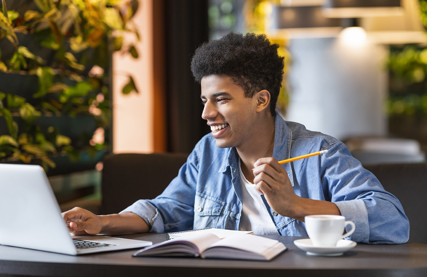 Student studying